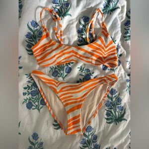 Triangl orange zebra bikini